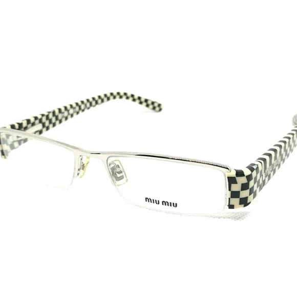 Miu Miu VMU54F Vintage Bayonetta Checkerboard Y2K 2000s Glasses